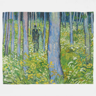 Vincent van Gogh - Unterholz mit zwei Figuren Fleecedecke