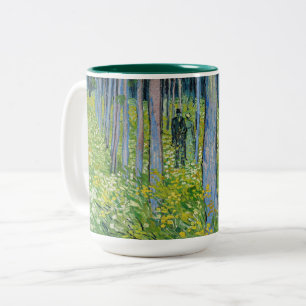 Vincent van Gogh - Unterholz mit zwei Figuren Zweifarbige Tasse