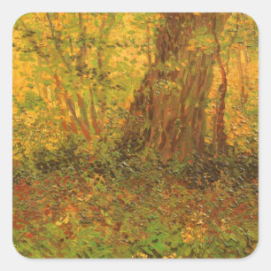 Vincent van Gogh - Unterholz Quadratischer Aufkleber