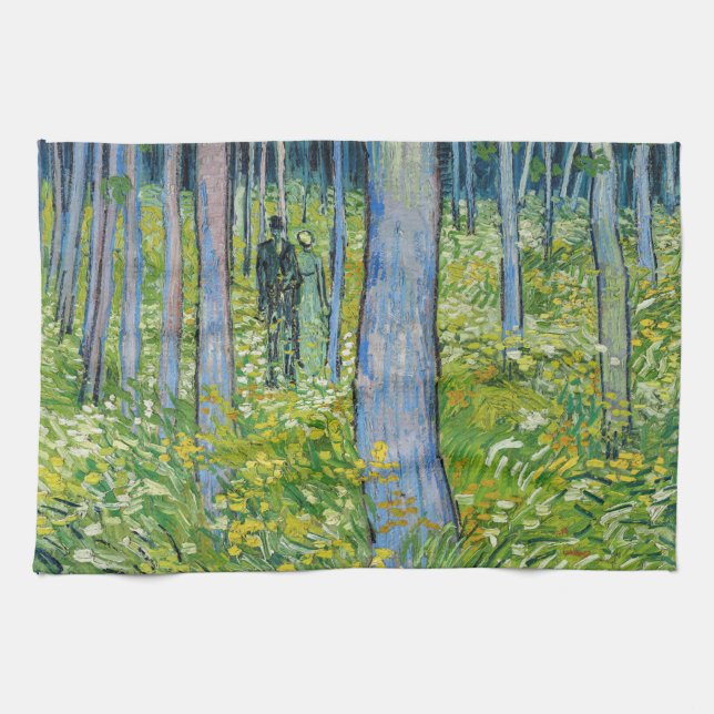 Vincent van Gogh - Unterwuchs mit zwei Zahlen Geschirrtuch (Horizontal)