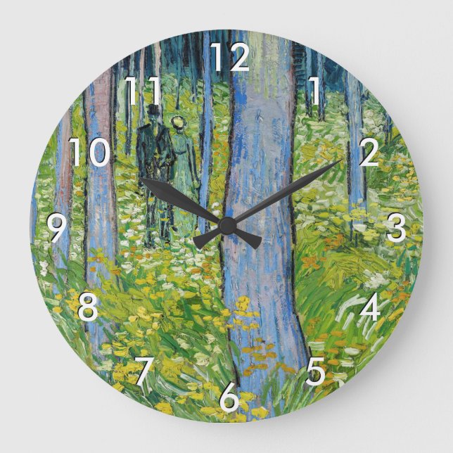 Vincent van Gogh - Unterwuchs mit zwei Zahlen Große Wanduhr (Vorderseite)