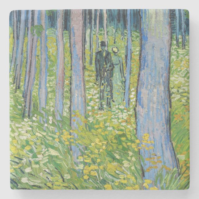 Vincent van Gogh - Unterwuchs mit zwei Zahlen Steinuntersetzer (Vorderseite)