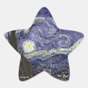 VINCENT VAN GOGH URLAUBSTICKER - STARRY NIGHT Stern-Aufkleber