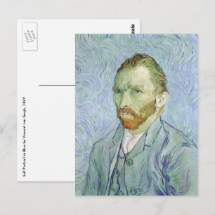 Vincent van Gogh - Van Gogh Selbstportrait in Blau Postkarte