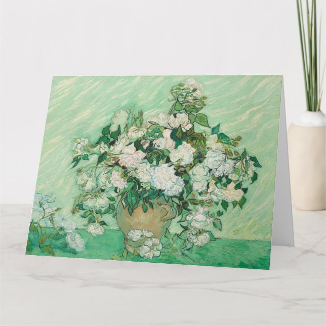 Vincent Van Gogh, Vase der Rose, Rose in der Vase Karte (Vorderseite)