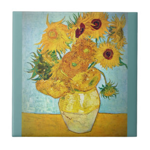 Vincent van Gogh - Vase mit 12 Sonnenblumen Fliese