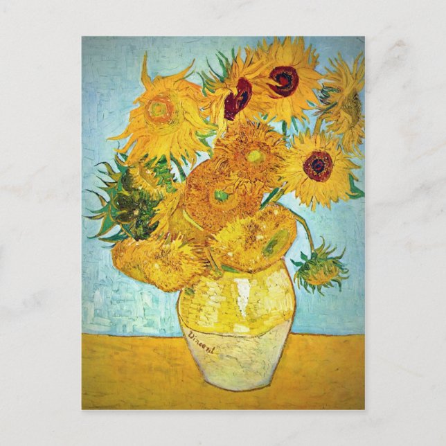 Vincent van Gogh - Vase mit 12 Sonnenblumen Postkarte (Vorderseite)
