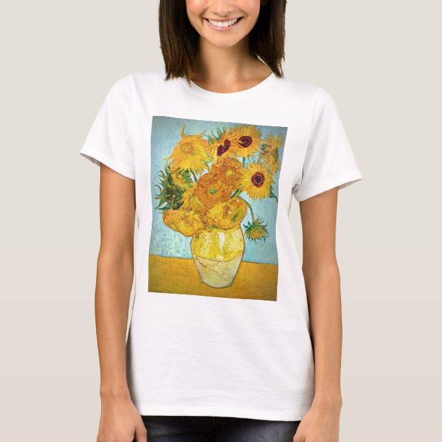 Vincent van Gogh - Vase mit 12 Sonnenblumen T-Shirt (Vorderseite)