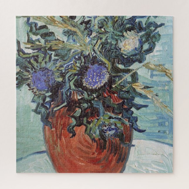 Vincent van Gogh - Vase mit Blumen und Disteln, Puzzle (Vertikal)