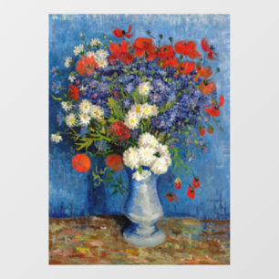 Vincent van Gogh - Vase mit Cornblumen & Poppies Fensteraufkleber