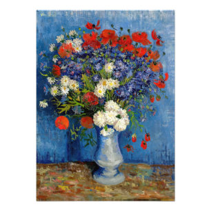 Vincent van Gogh - Vase mit Cornblumen & Poppies Fotodruck