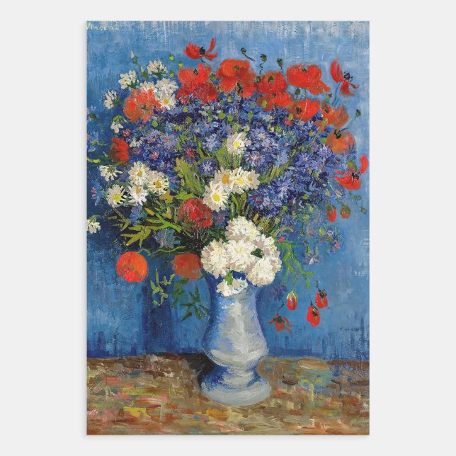 Vincent van Gogh - Vase mit Cornblumen & Poppies Geschenkpapier Set (Von Creator hochgeladen)