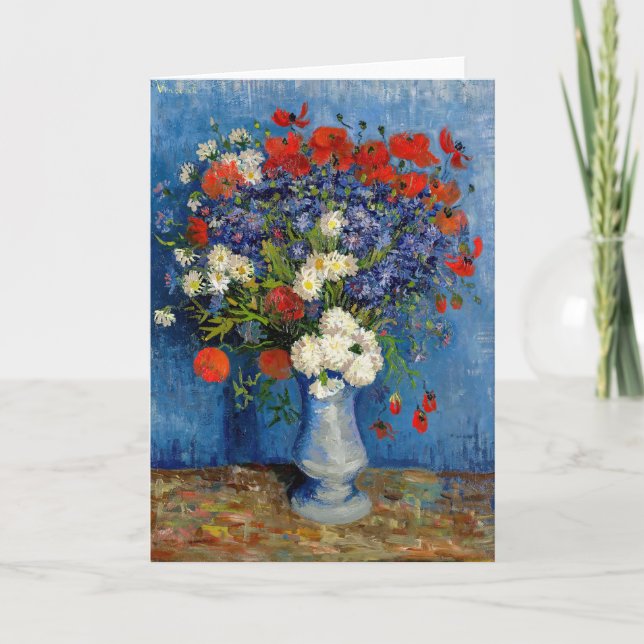 Vincent van Gogh - Vase mit Cornblumen & Poppies Karte (Vorderseite)