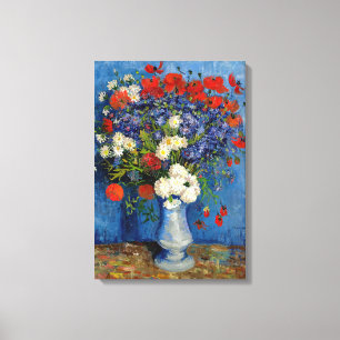 Vincent van Gogh - Vase mit Cornblumen & Poppies Leinwanddruck