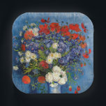 Vincent van Gogh - Vase mit Cornblumen & Poppies Pappteller<br><div class="desc">Vase mit Cornblumen und Poppies - Vincent van Gogh,  Oil on Leinwand,  1887,  Paris</div>