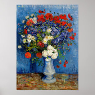 Vincent van Gogh - Vase mit Cornblumen & Poppies Poster