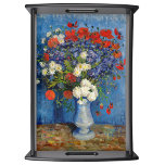 Vincent van Gogh - Vase mit Cornblumen & Poppies Serviertablett<br><div class="desc">Vase mit Cornblumen und Poppies - Vincent van Gogh,  Oil on Leinwand,  1887,  Paris</div>