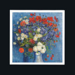 Vincent van Gogh - Vase mit Cornblumen & Poppies Serviette<br><div class="desc">Vase mit Cornblumen und Poppies - Vincent van Gogh,  Oil on Leinwand,  1887,  Paris</div>