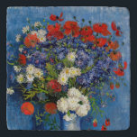 Vincent van Gogh - Vase mit Cornblumen & Poppies Töpfeuntersetzer<br><div class="desc">Vase mit Cornblumen und Poppies - Vincent van Gogh,  Oil on Leinwand,  1887,  Paris</div>