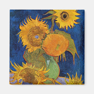 Vincent van Gogh - Vase mit fünf Sonnenblumen Magnet