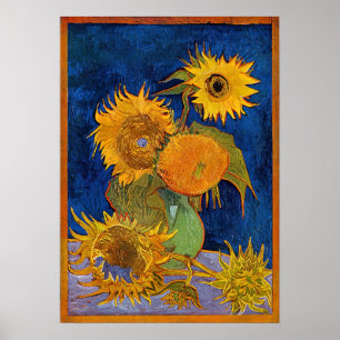 Vincent van Gogh - Vase mit fünf Sonnenblumen Poster