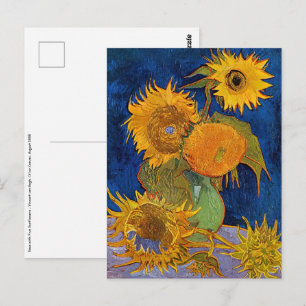 Vincent van Gogh - Vase mit fünf Sonnenblumen Postkarte