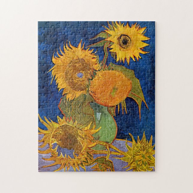 Vincent van Gogh - Vase mit fünf Sonnenblumen Puzzle (Vertikal)