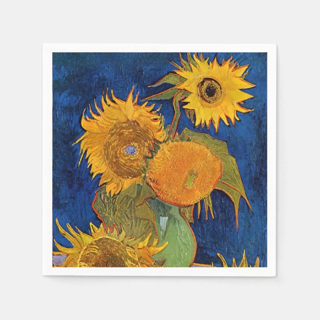 Vincent van Gogh - Vase mit fünf Sonnenblumen Serviette (Vorderseite)