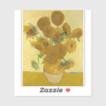Vincent Van Gogh-Vase mit fünfzehn Sonnenblumen Aufkleber<br><div class="desc">Vincent Van Gogh-Vase mit fünfzehn Sonnenblumen</div>