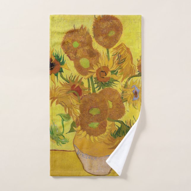 Vincent van Gogh - Vase mit fünfzehn Sonnenblumen Badhandtuch Set (Handtuch)