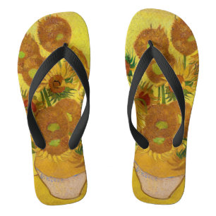 Vincent van Gogh - Vase mit fünfzehn Sonnenblumen Flip Flops