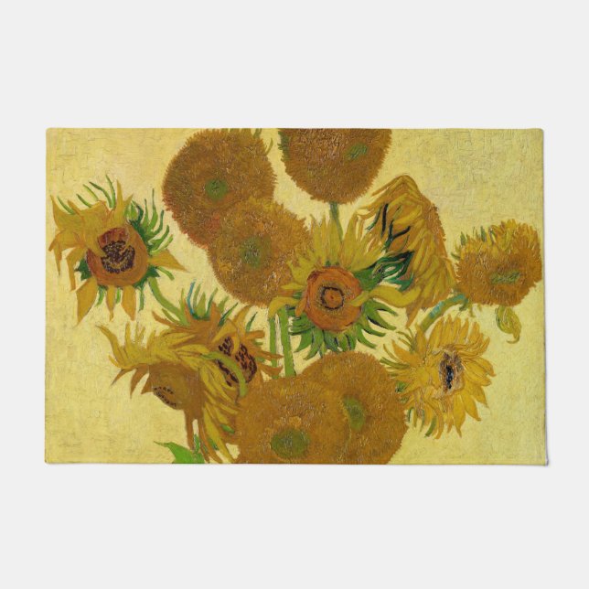 Vincent van Gogh - Vase mit fünfzehn Sonnenblumen Fußmatte (Vorderseite)