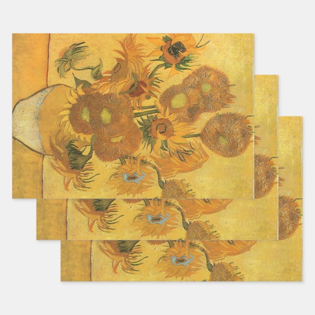 Vincent van Gogh - Vase mit fünfzehn Sonnenblumen Geschenkpapier Set (Set)