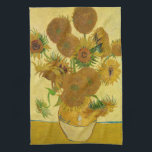 Vincent van Gogh - Vase mit fünfzehn Sonnenblumen Geschirrtuch<br><div class="desc">Vase mit 15 Sonnenblumen / Vase avec quinze turnesols - Vincent Van Gogh,  August 1888 - Sonnenblumen 1888,  Fassung (F454)</div>