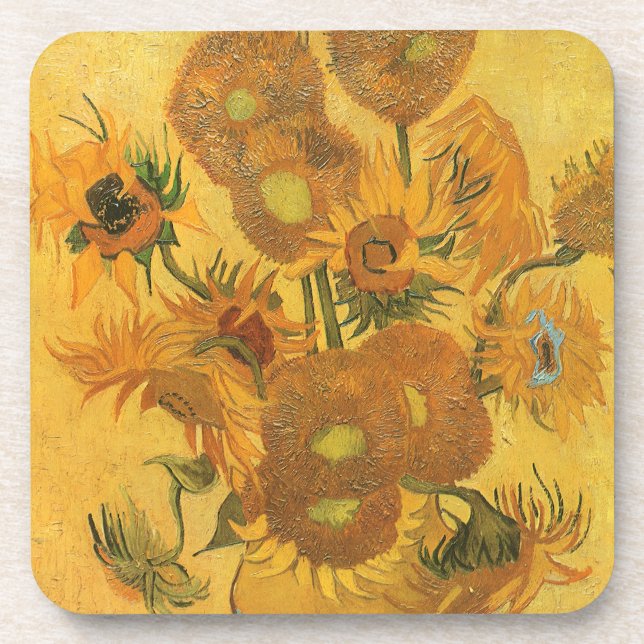 Vincent van Gogh - Vase mit fünfzehn Sonnenblumen Getränkeuntersetzer (Vorderseite)