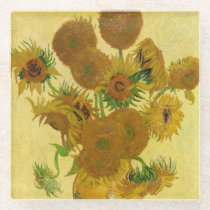Vincent van Gogh - Vase mit fünfzehn Sonnenblumen Glasuntersetzer