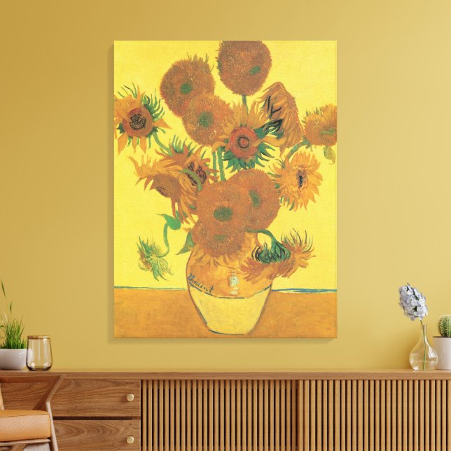 Vincent van Gogh - Vase mit fünfzehn Sonnenblumen Leinwanddruck (Insitu (Wohnzimmer))