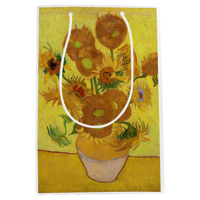 Vincent van Gogh - Vase mit fünfzehn Sonnenblumen Mittlere Geschenktüte (Vorderseite)