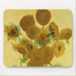 Vincent van Gogh - Vase mit fünfzehn Sonnenblumen Mousepad<br><div class="desc">Vase mit 15 Sonnenblumen / Vase avec quinze turnesols - Vincent Van Gogh,  August 1888 - Sonnenblumen 1888,  Fassung (F454)</div>