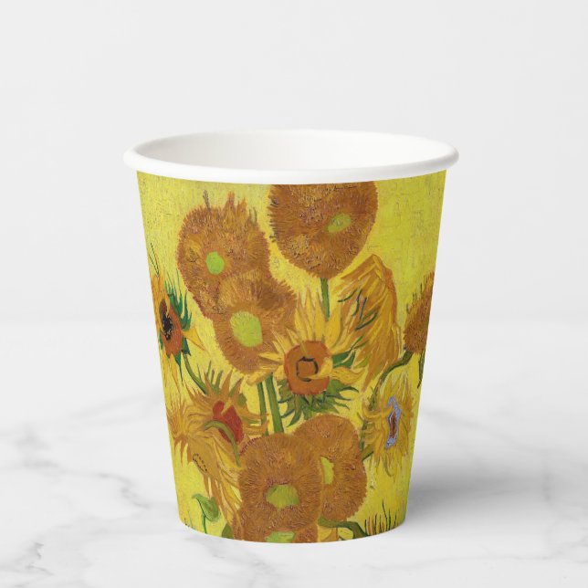 Vincent van Gogh - Vase mit fünfzehn Sonnenblumen Pappbecher (Vorderseite)