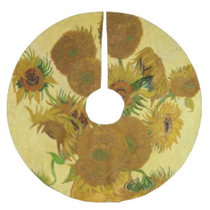 Vincent van Gogh - Vase mit fünfzehn Sonnenblumen Polyester Weihnachtsbaumdecke