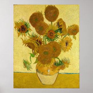 Vincent van Gogh - Vase mit fünfzehn Sonnenblumen Poster