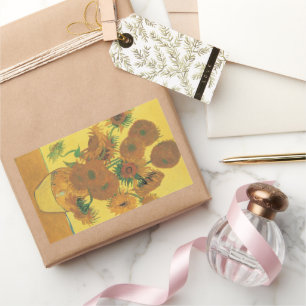 Vincent van Gogh - Vase mit fünfzehn Sonnenblumen Rechteckiger Aufkleber