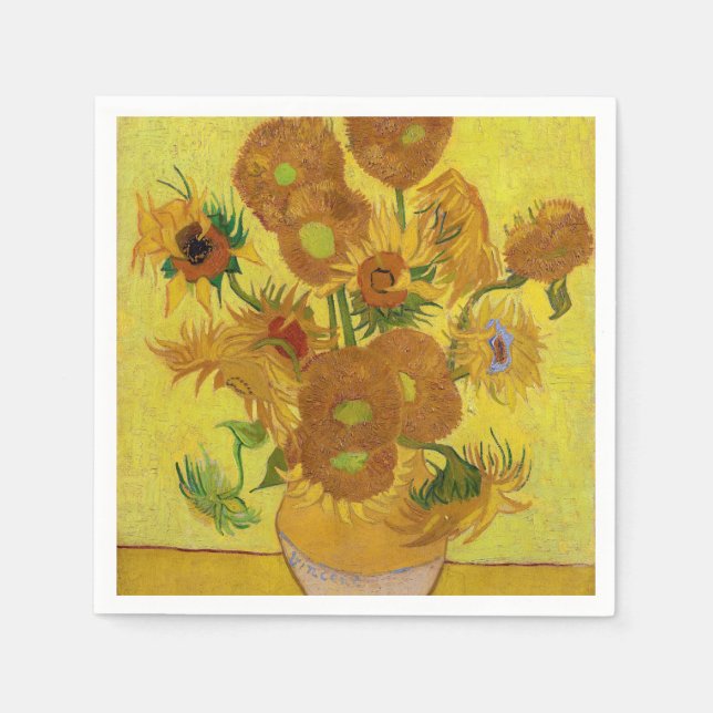 Vincent van Gogh - Vase mit fünfzehn Sonnenblumen Serviette (Vorderseite)