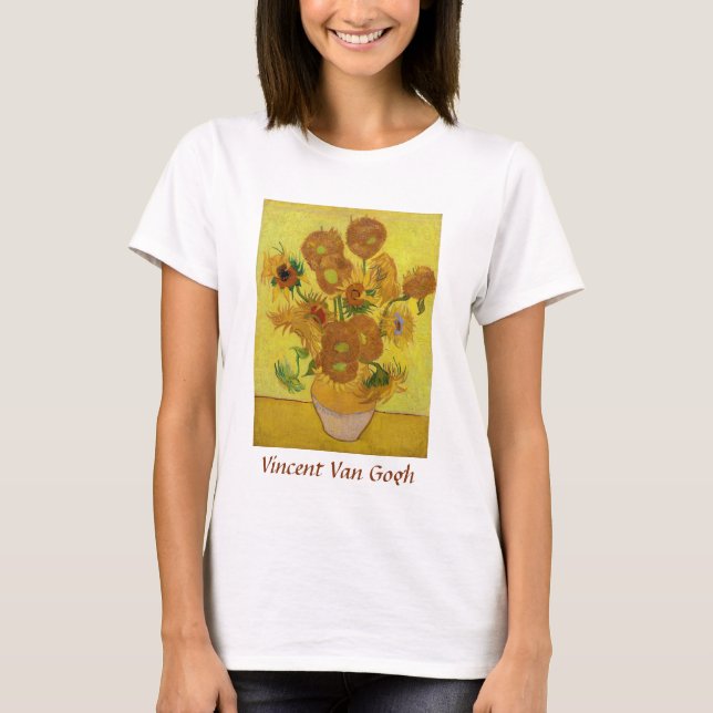Vincent van Gogh - Vase mit fünfzehn Sonnenblumen T-Shirt (Vorderseite)