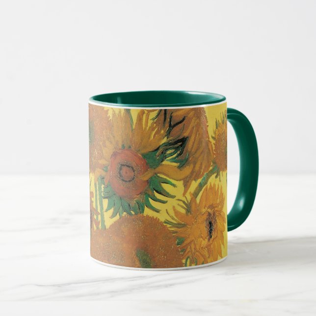 Vincent van Gogh - Vase mit fünfzehn Sonnenblumen Tasse (VorderseiteRechts)