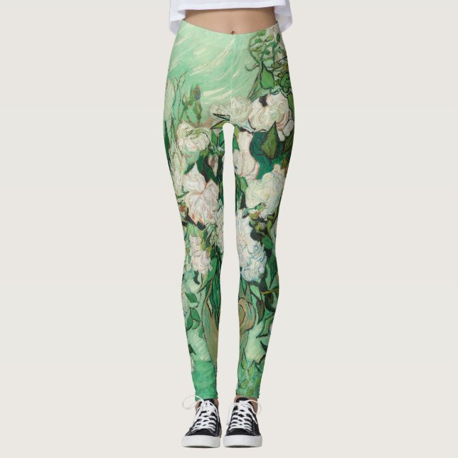 Vincent van Gogh Vase mit Pink Roses GalleryHD Leggings (Vorderseite)