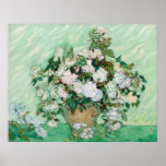 Vincent van Gogh Vase mit rosa Rosen Poster<br><div class="desc">Eine Vase mit rosa Rosen,  wie sie von Vincent van Gogh gemalt wurde.</div>