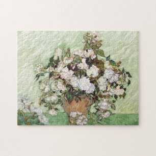 Vincent Van Gogh Vase mit rosa Rosen und florale K Puzzle