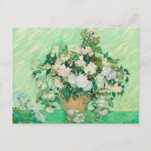Vincent Van Gogh Vase mit rosa Roses Fine Art Postkarte